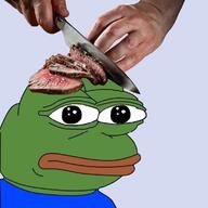 beef blue_shirt chopping food knife looking_at_you pepe // 763x763 // 407KB