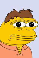 barney_gumble brown_hair chest_hair clothes frog hair pepe shirt the_simpsons yellow_skin // 672x986 // 74KB