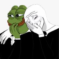 laughing pepe suit wojak // 978x962 // 765KB