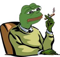 cigarette pepe sitting smoking // 600x579 // 43KB