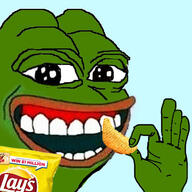 chips eating pepe // 499x499 // 170KB