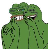 humanoid laughing multiple pepe // 634x650 // 186KB