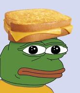 food grilled_cheese looking_at_you pepe yellow_shirt // 635x739 // 404KB