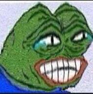 blury grainy laughing pepe smiling tearing // 385x390 // 24KB