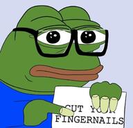 bant_(4chan) fingernails glasses holding_sign looking_at_you pepe // 618x593 // 51KB