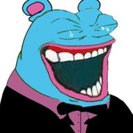 blepe brett laughing suit tux // 512x512 // 116KB