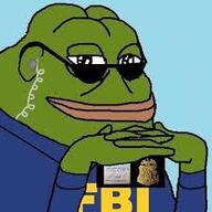 badge earpiece fbi glasses hand_upon_chin shirt smiling variant:groyper // 225x225 // 10KB