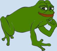 animal frog hand_upon_chin meta:possibly_a_duplicate smug variant:pepe // 380x339 // 87KB