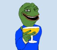 cheers looking_at_you smirk smirking suit toast variant:pepe wine // 1720x1507 // 49KB